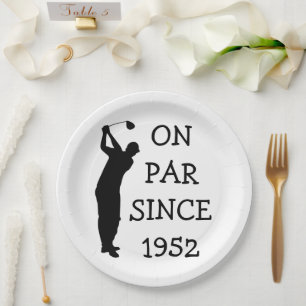 Birthday Golfer Funny 70th happy Dad Par Paper Plate