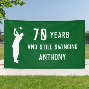 Birthday Golfer Funny 70th happy Dad Par Sports Banner