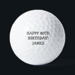 Birthday Golfer Funny 80th happy Dad Golf Balls<br><div class="desc">Happy 80th birthday! Funny 80th birthday quote. Perfect for dad,  grandad,  stepdad. Golfer gift idea. Personalize it with a name.</div>