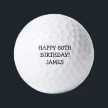 Birthday Golfer Funny 80th happy Dad Golf Balls<br><div class="desc">Happy 80th birthday! Funny 80th birthday quote. Perfect for dad,  grandad,  stepdad. Golfer gift idea. Personalize it with a name.</div>