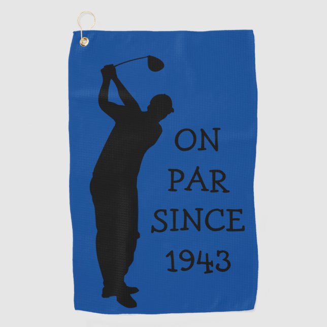 Birthday Golfer Funny 80th happy Dad Par Humour Golf Towel (Front)