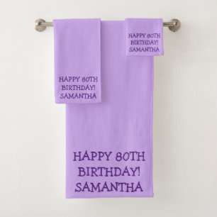 Birthday Golfer Funny 80th happy Mom  Bath Towel Set