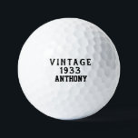 Birthday Golfer Funny 90th Forty Green Black Golf Balls<br><div class="desc">Happy 90th birthday! Vintage 1933,  green,  black Par 90 golf ball. Funny 90th birthday. Perfect for him,  dad,  brother,  husband,  partner. Golfer gift idea. Personalize it with a name.</div>