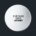 Birthday Golfer Funny 90th Forty Green Black Golf Balls<br><div class="desc">Happy 90th birthday! Vintage 1933,  green,  black Par 90 golf ball. Funny 90th birthday. Perfect for him,  dad,  brother,  husband,  partner. Golfer gift idea. Personalize it with a name.</div>