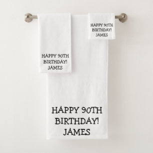 Birthday Golfer Funny 90th happy Dad  Bath Towel Set