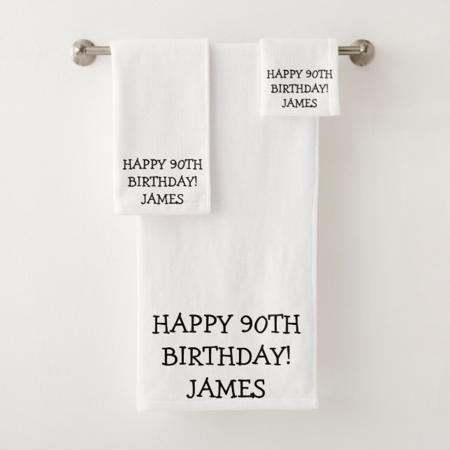 Birthday Golfer Funny 90th happy Dad  Bath Towel Set (Insitu)