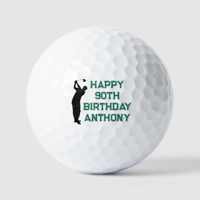 Birthday Golfer Funny 90th happy Dad Golf Balls (Front)