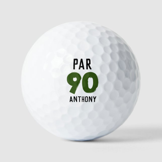 Birthday Golfer Funny 90th happy Dad Par Golf Balls (Front)