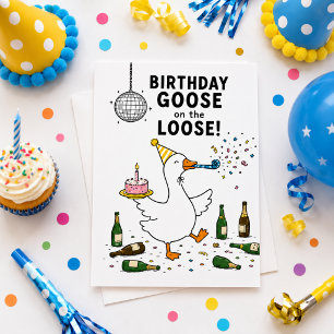Birthday Goose on the Loose! card