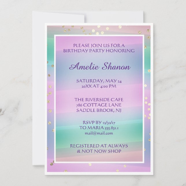  Birthday Graduate Pink Pastel Confetti Photo  Invitation (Front)