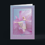 Birthday,  Granddaughter, Ballerina on Pink and Bl Card<br><div class="desc">This lovely little ballerina is reaching toward the light with a soft pink peony in the background.   She makes a very nice birthday greeting card.   Feel free to change the inside verse to suit your needs.</div>