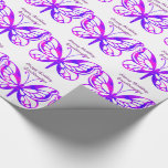 Birthday, granddaughter, butterflies gift wrap. wrapping paper<br><div class="desc">Pretty,  purple and white butterflies are featured on this birthday wrapping paper for a granddaughter.</div>