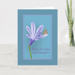 Birthday, Granddaughter, Daylily Flower, Butterfly Card<br><div class="desc">This lovely lilac coloured daylily is soft and appealing and it is set off by a brightly coloured butterfly sitting gently on a petal. It makes a nice birthday card for a granddaughter. The basic flower design is the work of Dana Conditt of Digital Scrap Designs. Customize by changing the...</div>