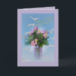 Birthday, Granddaughter, Flowers and Birds Card<br><div class="desc">These lovely flowers together with the gulls and terns in flight makes a lovely and colorful birthday greeting card.</div>