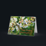 Birthday Granddaughter Sun-Dappled Spring Hawthorn Card<br><div class="desc">Floral series: The beautiful and delicate photo of a sprig of hawthorn,  full of spring blossom. 
In the language of flowers,  hawthorn stands for hope. 



image code: hrflo29</div>