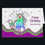Birthday, Granddaughter, Unicorns and Rainbows<br><div class="desc">Enchanting and magical unicorn and rainbows fills this card with magical and filled with fantasies to brighten any little girl's day.  See Invitations and an assortment of birthday greeting cards for daughter,  granddaughter,  goddaughter, niece,  friend,  etc.</div>