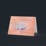 Birthday, Granddaughter, Water Lily, Religious Card<br><div class="desc">A birthday greeting for a granddaughter features Golden swirls entwined with the petals of an iridescent water lily on a washed water colour background of peach, tangerine, and salmon. The inside verse contains a Scripture verse from the Old Testament Bible. This inside verse is a text template and easily changed....</div>