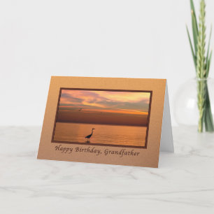 Birthday, Grandfather, Ocean View at Sunset Card