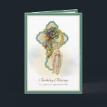 Birthday Grandmother Religious Virgin Mary Card<br><div class="desc">This is a beautiful traditional Catholic customized image of the Blessed Virgin Mary,  Our Lady of Lourdes overlaid on a vintage floral cross.   All text and fonts may be modified to suit the occasion and recipient.</div>