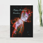 Birthday Grandson - Butterfly Nebula in Scorpius Card<br><div class="desc">NGC 6302 is more popularly called the Bug Nebula or the Butterfly Nebula. It lies within our Milky Way galaxy, roughly 3800 light-years away in the constellation of Scorpius. The central dying star cannot be seen, because it's hidden within a doughnut-shaped ring of dust, which appears as a dark band...</div>