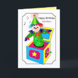 Birthday Grandson Jack in the Box Colourful Card<br><div class="desc">Fun, bright with vivid colours are these Jack-in-the-Box greetings for kids. See other categories including invitations, mugs, T-Shirts.</div>