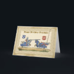 Birthday Grandson, knights Jousting, Horses full B Card<br><div class="desc">Birthday Grandson,  knights Jousting,  Horses full Barding</div>
