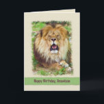Birthday, Grandson Lion Card<br><div class="desc">Few animals can match the beauty and majesty of a lion.  He makes a fantastic birthday greeting card.</div>