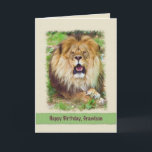Birthday, Grandson Lion Card<br><div class="desc">Few animals can match the beauty and majesty of a lion. He makes a fantastic birthday greeting card.</div>