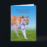 Birthday,  Grandson, Tiger Walking Card<br><div class="desc">This green-eyed tiger is ready to wish someone special a happy birthday on this colourful greeting card.</div>