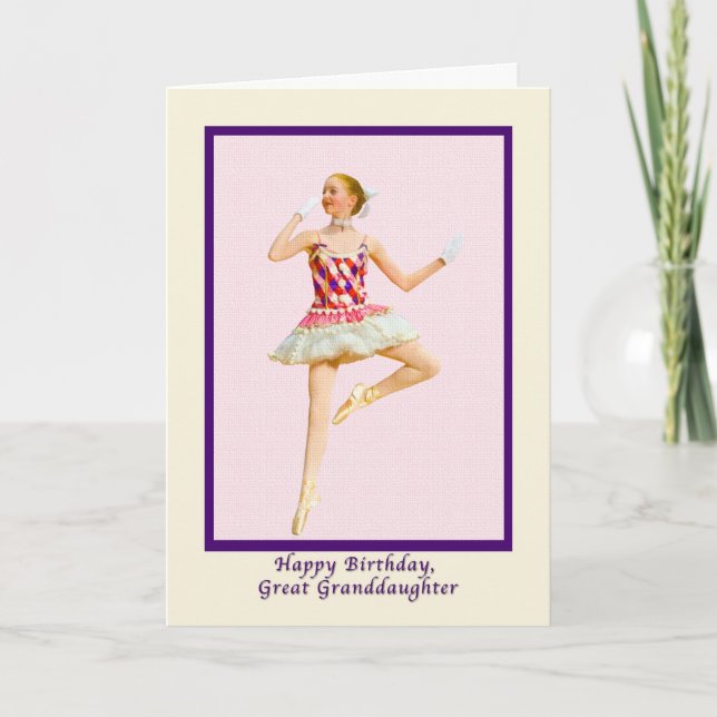 Birthday, Great Granddaughter, Ballerina Card (Front)