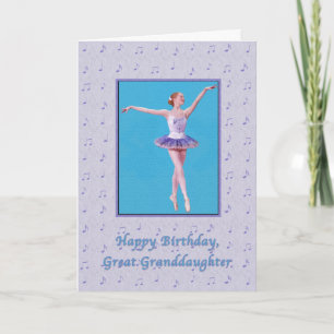 Birthday, Great Granddaughter, Ballerina on Point Card