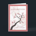 Birthday Great-Granddaughter, Chinese Blossom Tree Card<br><div class="desc">Beautiful birthday card for your great-granddaughter features illustration of a Chinese blossom tree with pink flower petals in a frame of coordinating colours.</div>
