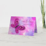 Birthday Great Granddaughter Glitzy Butterfly Card<br><div class="desc">Dainty and sweet image with glitzy butterfly in pink/purple.  See same/similar image for other categories and products.
Image has been designed digitally for a more reversed effect.</div>
