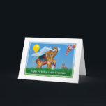 Birthday, Great Grandson, Elephant, Giraffe Card<br><div class="desc">This merry meeting of an elephant,  a giraffe,  and a bunny rabbit along with a yellow balloon and the moon makes a birthday greeting card with the quality of childlike innocence and wonder.</div>