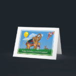Birthday, Great Grandson, Elephant, Giraffe Card<br><div class="desc">This merry meeting of an elephant,  a giraffe,  and a bunny rabbit along with a yellow balloon and the moon makes a birthday greeting card with the quality of childlike innocence and wonder.</div>