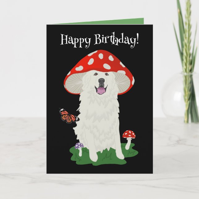 Birthday Great Pyrenees Mountain Dog Card (Front)