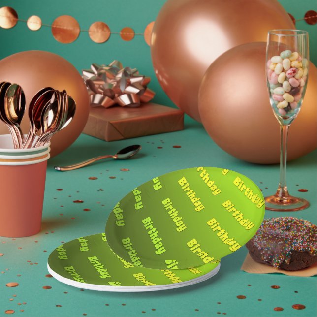 Birthday (green) paper plate (Multi)