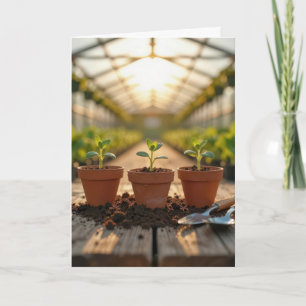 Birthday Greenhouse Plant Seedlings Card