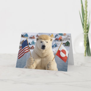 Birthday Greenland Polar Bear With Trump Hairstyle Card