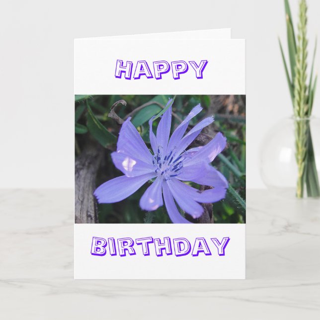 Birthday greeting card blue wildflower (Front)
