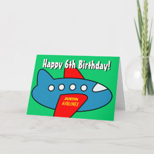 Birthday greeting card for boys Toy airplane