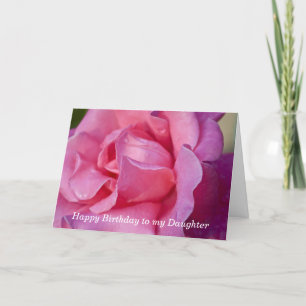 Birthday Greeting Card for Daughter _ Pink Rose