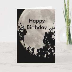 Birthday greeting card mystic moon