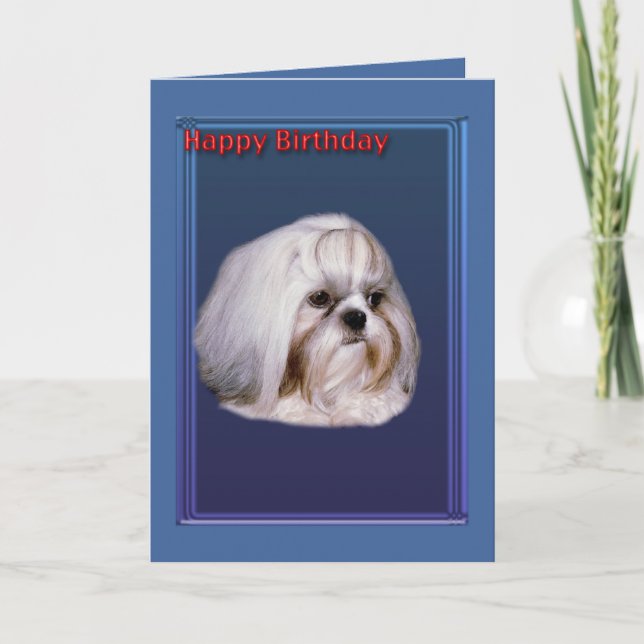 Birthday Greeting Card with Shih Tzu (Front)