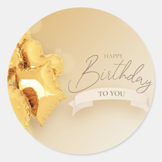 birthday greeting classic round sticker (Front)