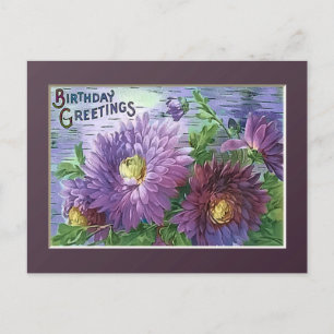 BIRTHDAY GREETING FLOWERS by SHARON SHARPE Postcard