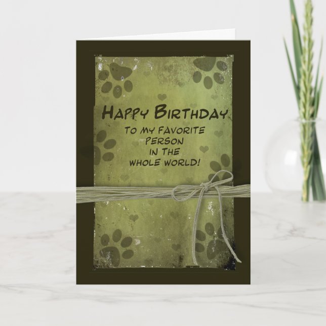 Birthday greeting  FROM PET - PAW IMPRESSIONS Card (Front)