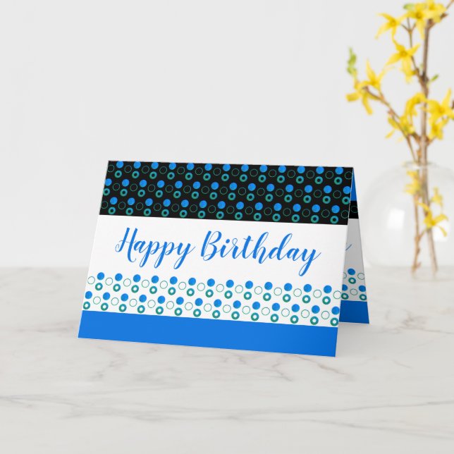 Birthday Greeting With Polka Dots Card (Yellow Flower)