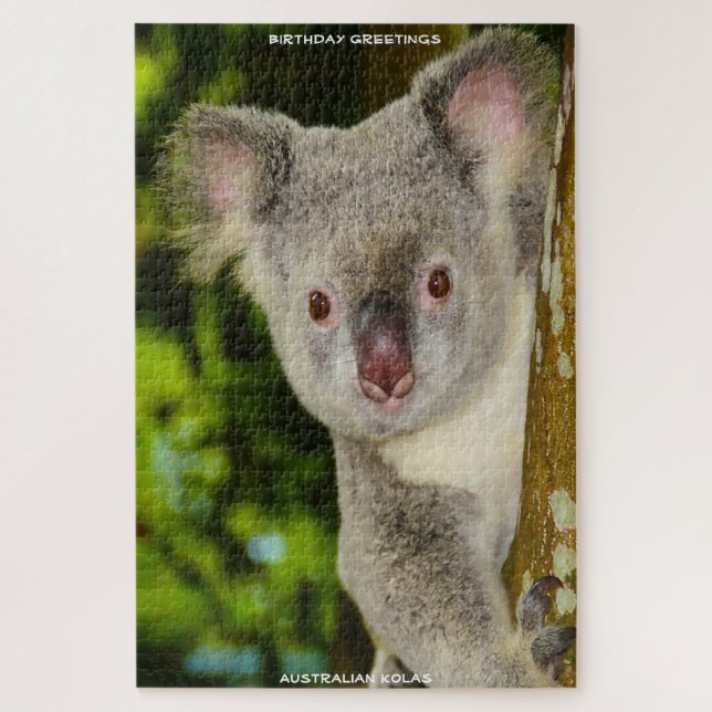 Birthday Greetings Australian Koalas Jigsaw Puzzle (Vertical)