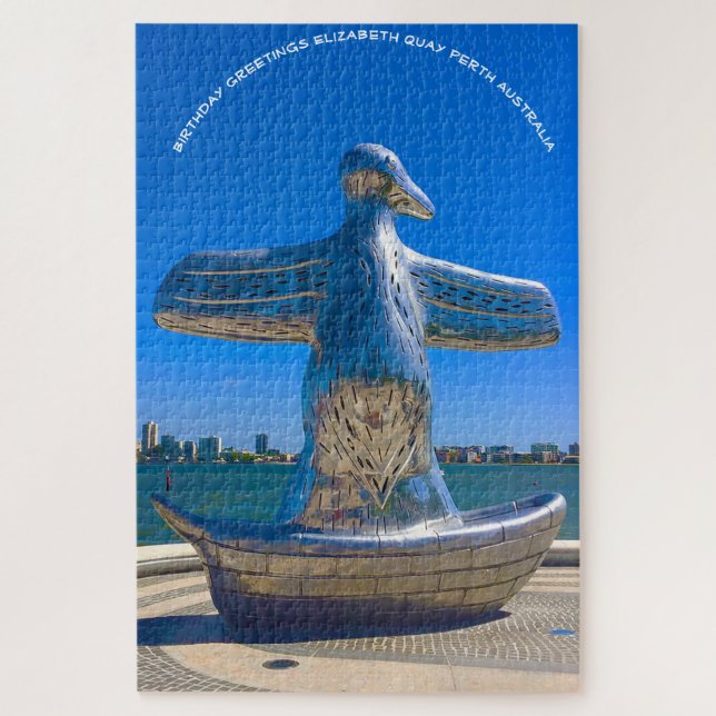 Birthday Greetings Elizabeth Quay Perth Australia Jigsaw Puzzle (Vertical)